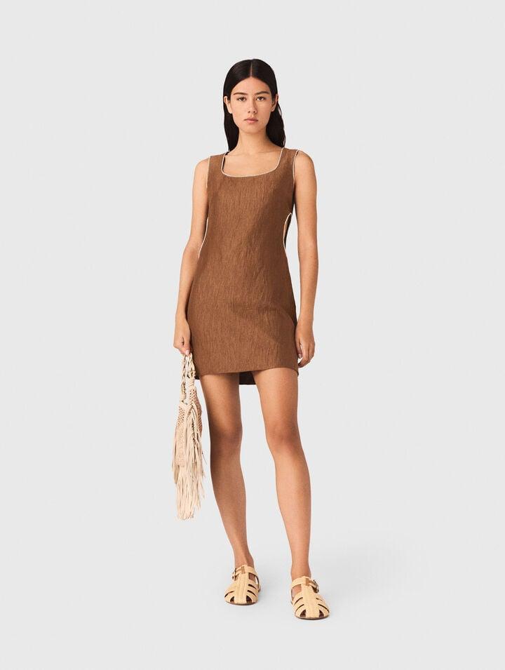 Short linen-blend dress by MAJE