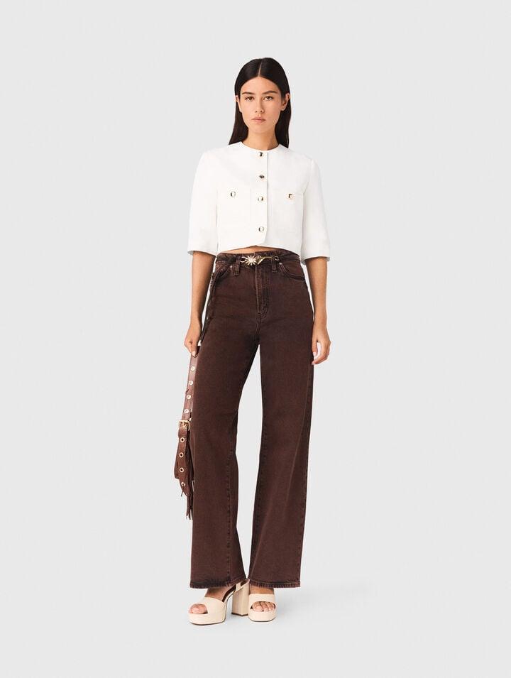 Short linen blend jacket by MAJE