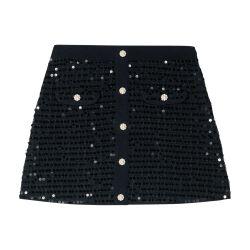 Short sequinned knit skirt by MAJE