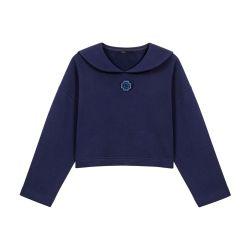 Short sweatshirt with embroidery by MAJE