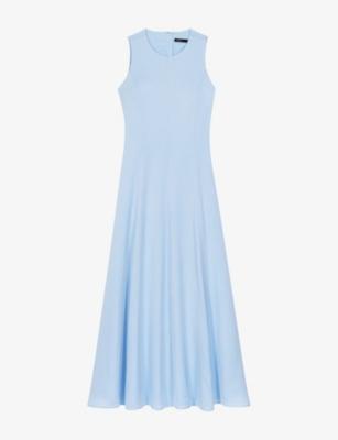 Sleeveless Open-Back Woven Maxi Dress by MAJE
