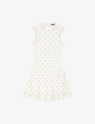 Sleeveless Sequin-Embellished Crochet Mini Dress by MAJE