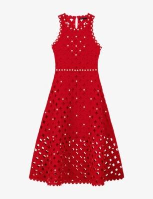 Sleeveless Sequin-Embellished Woven Midi Dress by MAJE