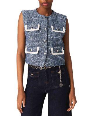 Sleeveless Tweed Jacket by MAJE
