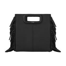 Smooth leather m bag with fringing by MAJE