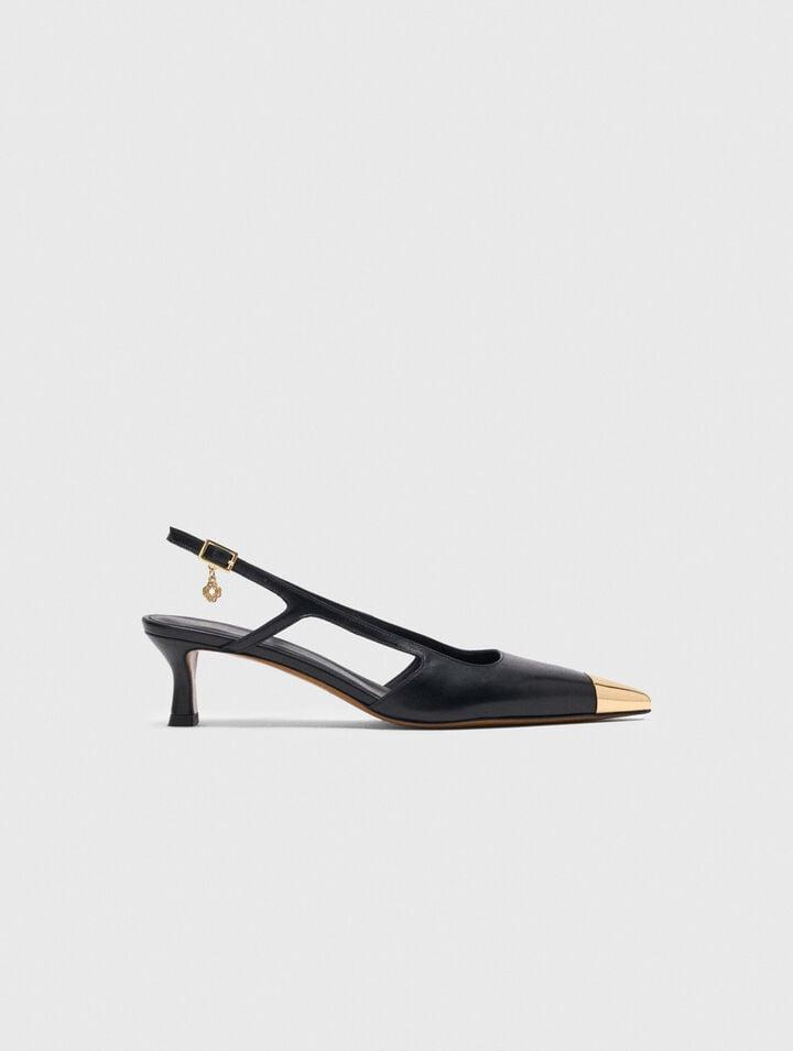 Smooth leather slingback pumps by MAJE