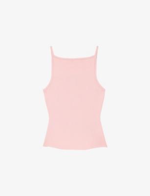Square-Neck Ribbed Cotton-Blend Top by MAJE