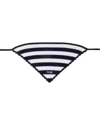 Striped Crochet Triangle Bandana by MAJE