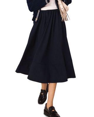 Striped Tailored Midi Skirt by MAJE