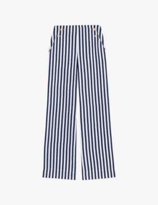 Striped Wide-Leg Woven Trousers by MAJE