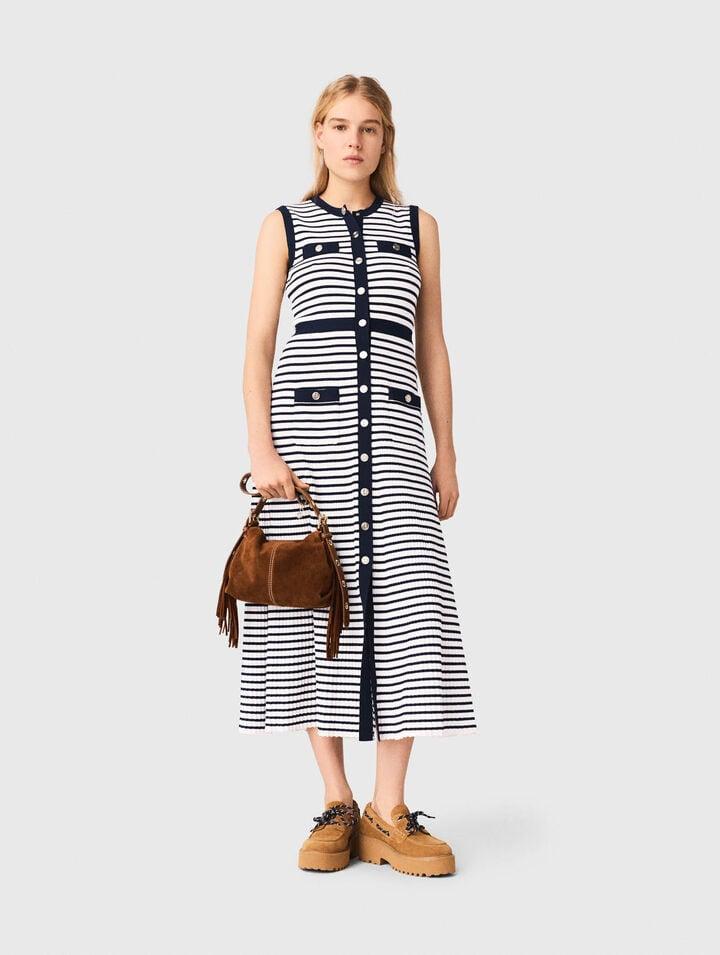 Striped knit maxi dress by MAJE