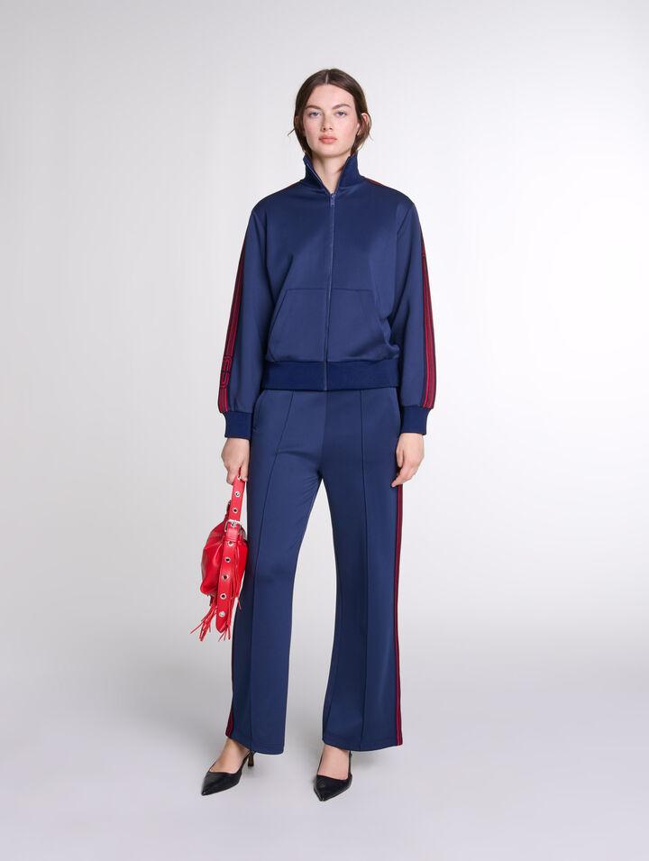 Striped zip-up sweatshirt by MAJE