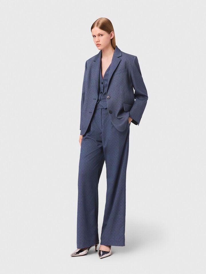 Structured rhinestone suit blazer by MAJE