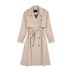 Studded elastic waist trench coat by MAJE