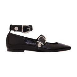 Studded leather mary jane pumps by MAJE