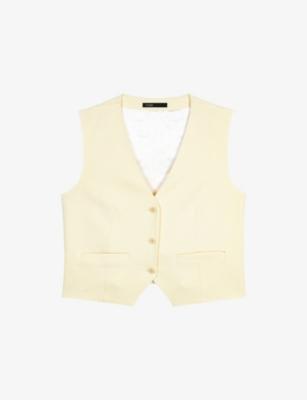 Tailored V-Neck Stretch-Woven Waistcoat by MAJE