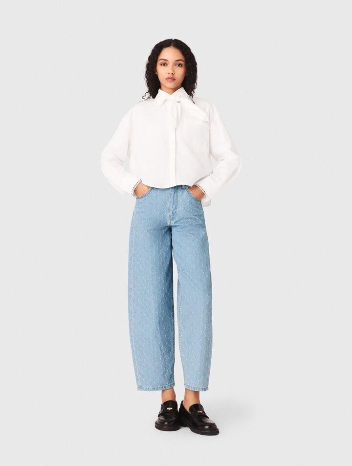 Textured balloon jeans by MAJE