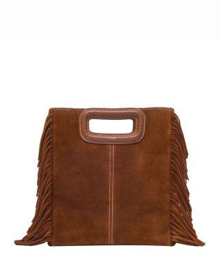 The M Fringed Suede Crossbody Bag by MAJE