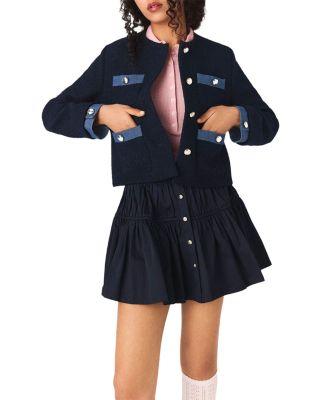 Tweed Jacket with Denim Trim by MAJE