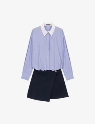Two-In-One Striped Cotton Shirt Dress by MAJE