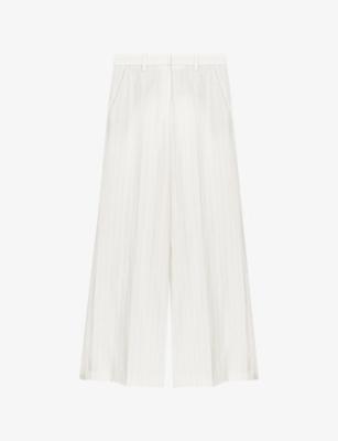 Wide-Leg High-Rise Lyocell-Blend Trousers by MAJE