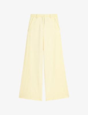 Wide-Leg Mid-Rise Woven Trousers by MAJE