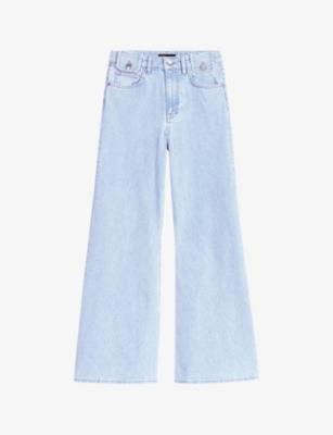 Wide-leg high-rise stretch-denim jeans by MAJE