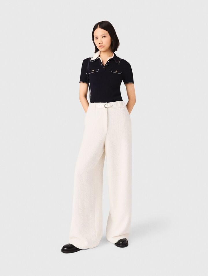 Wide-leg tweed trousers by MAJE