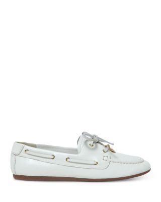 Women's Leather Boat Shoe Loafers by MAJE