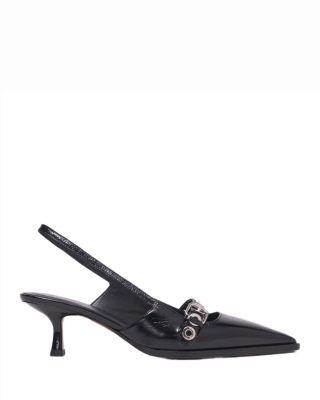 Women's Leather Slingback Pumps by MAJE