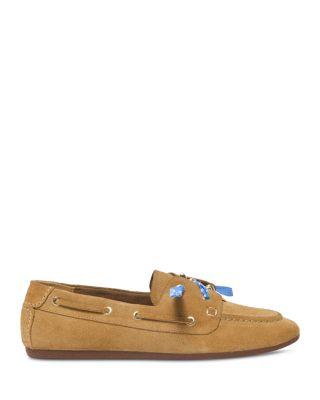 Women's Suede Boat Shoe Loafers by MAJE