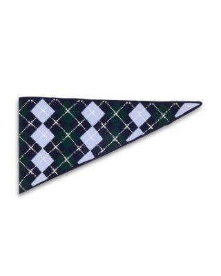 Wool Argyle Triangle Scarf by MAJE