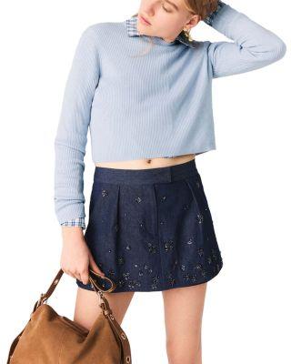 Wool Blend Long Sleeve Sweater by MAJE