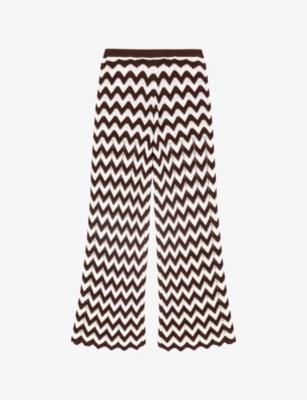 Zig-Zag Flared Cotton-Crochet Trousers by MAJE