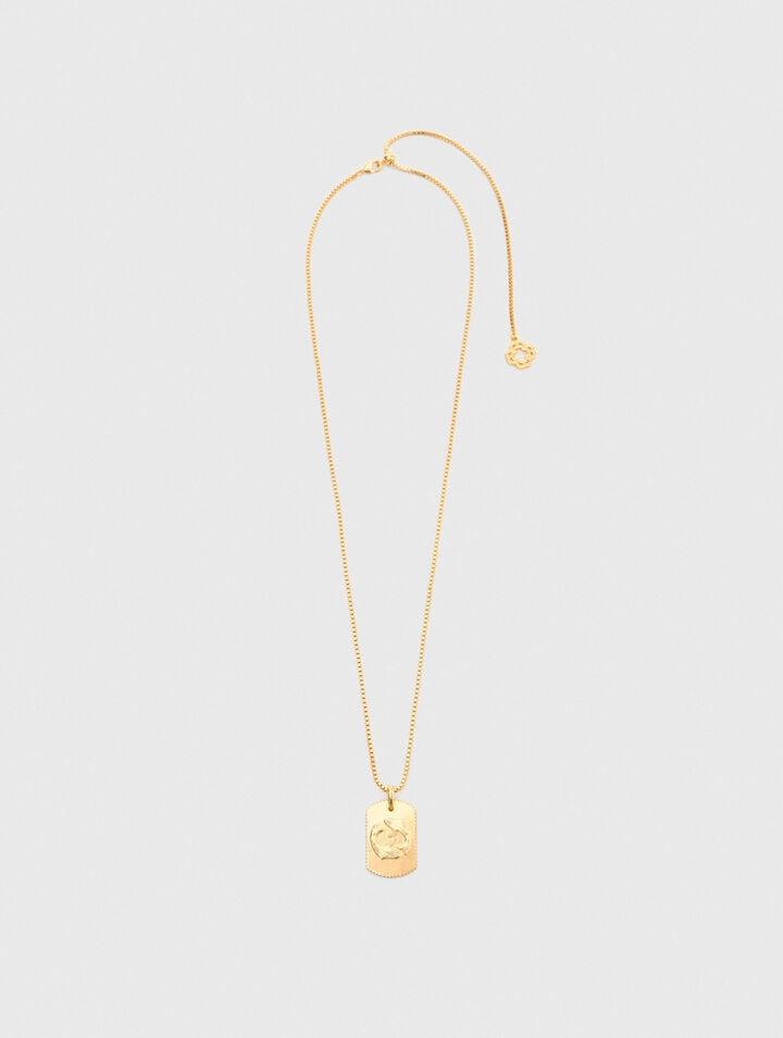 Zodiac sign plaque necklace by MAJE