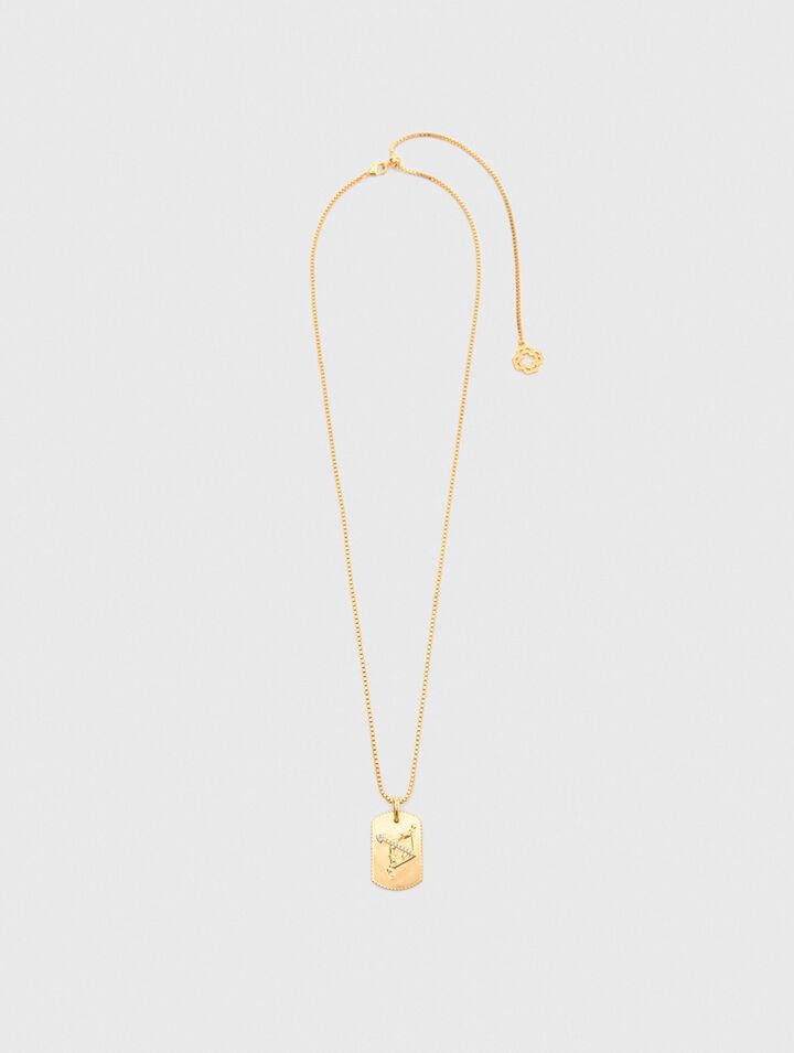 Zodiac sign plaque necklace by MAJE