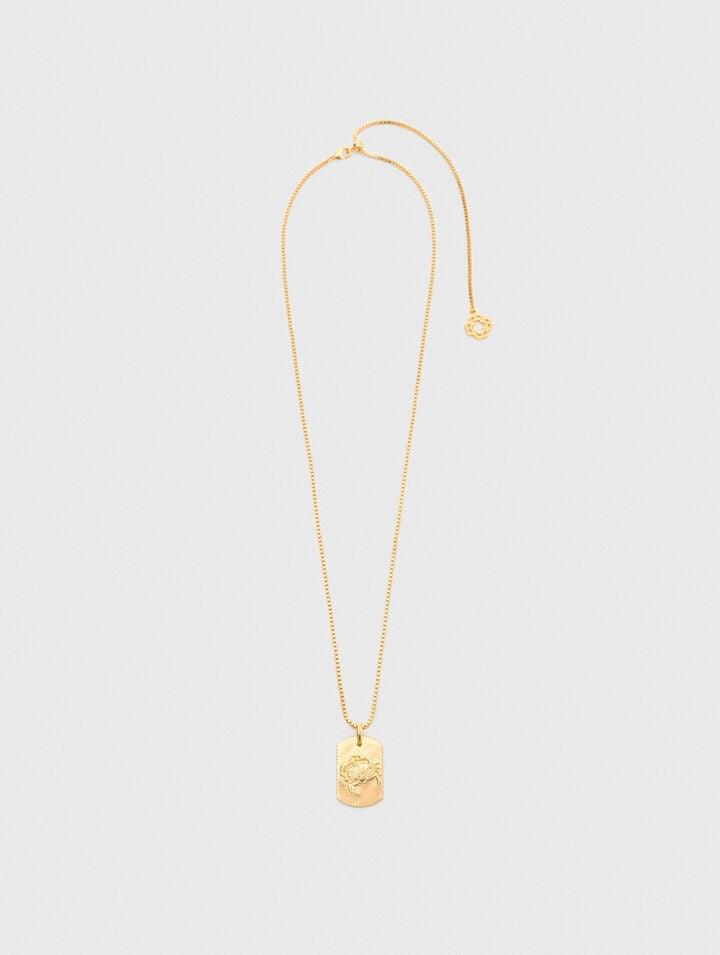 Zodiac sign plaque necklace by MAJE