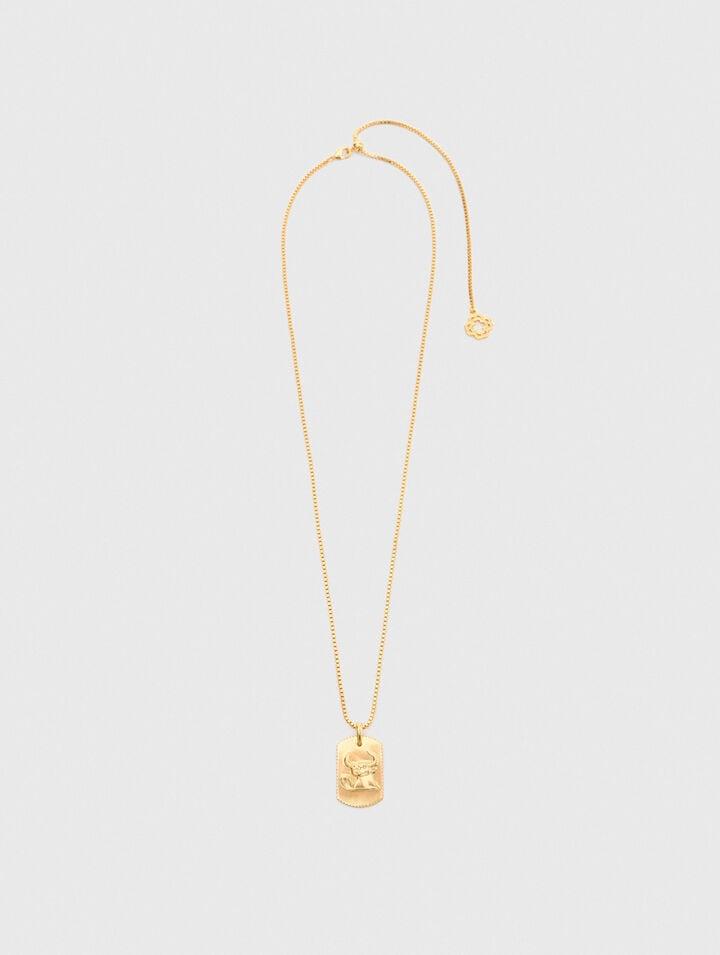 Zodiac sign plaque necklace by MAJE