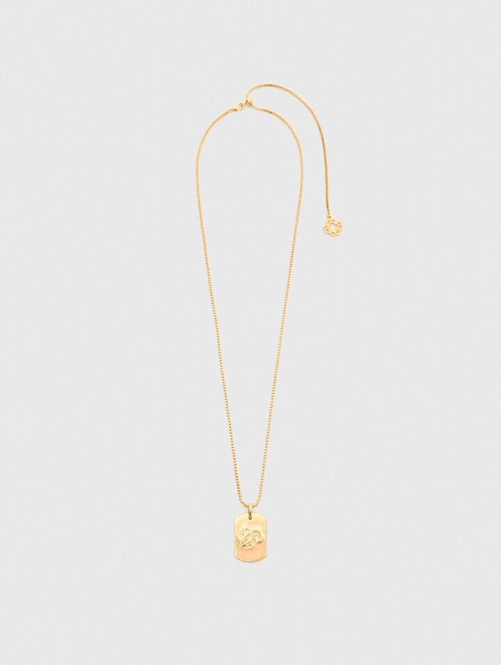 Zodiac sign plaque necklace by MAJE