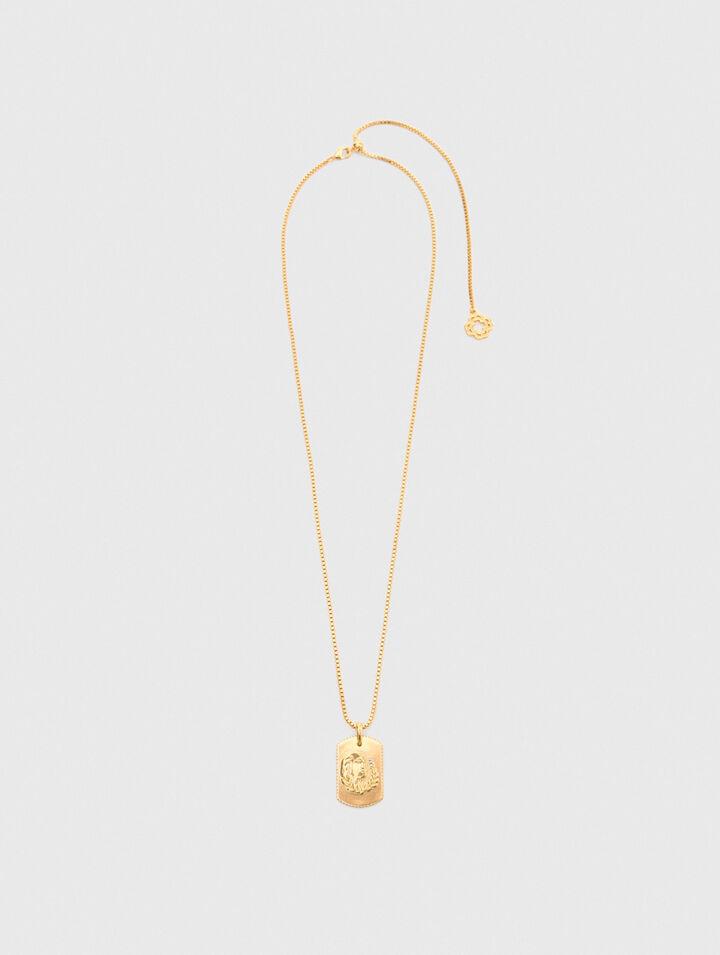 Zodiac sign plaque necklace by MAJE