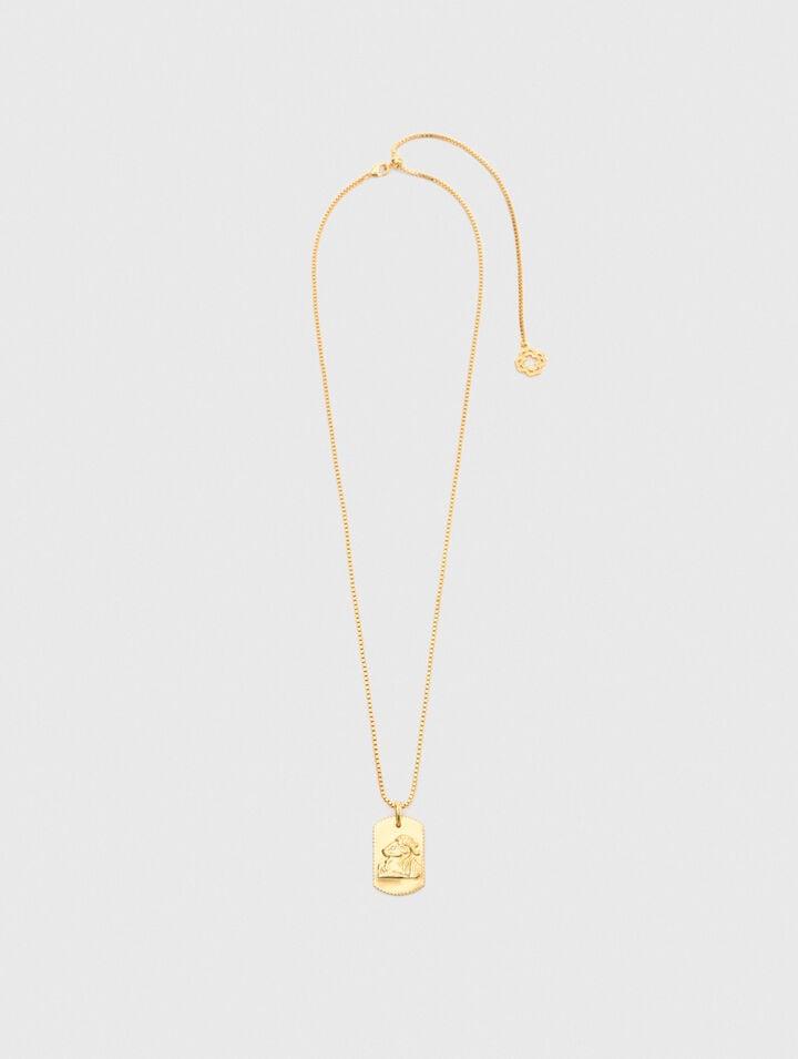 Zodiac sign plaque necklace by MAJE