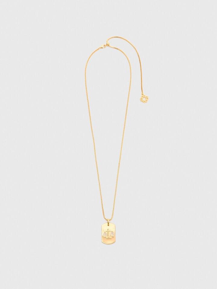 Zodiac sign plaque necklace by MAJE
