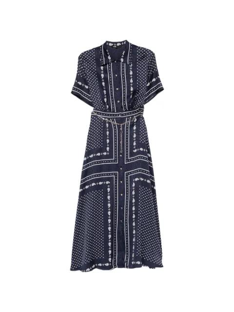 bandana-print midi dress by MAJE