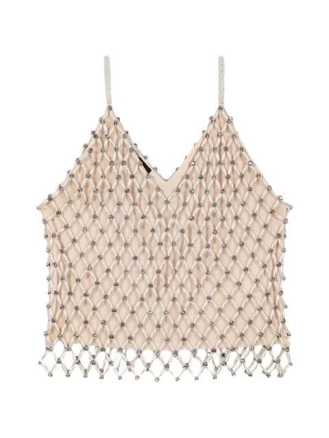beaded V-neck top by MAJE