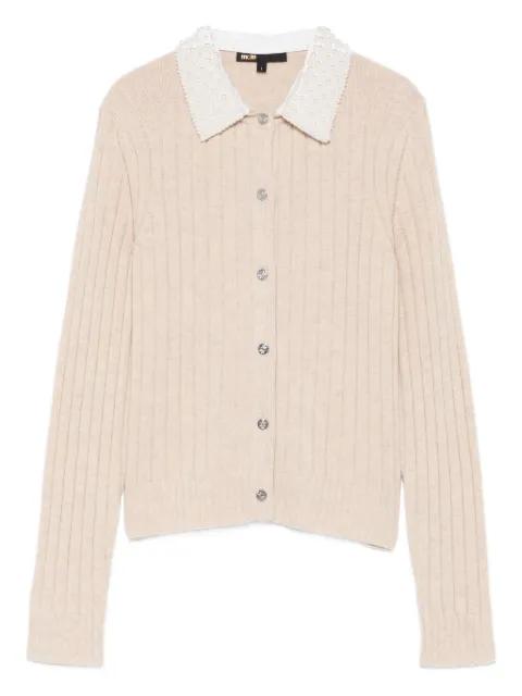 beaded-collar cardigan by MAJE