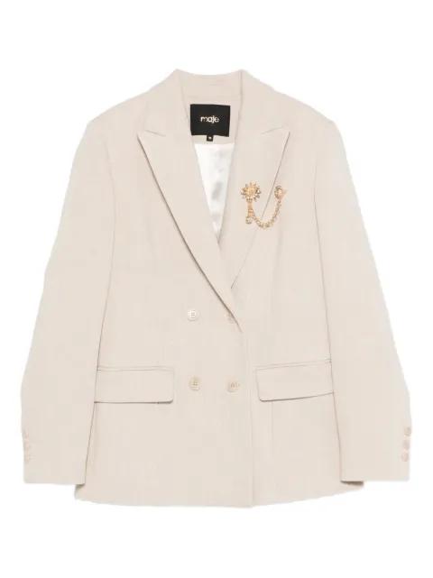brooch-detail blazer by MAJE