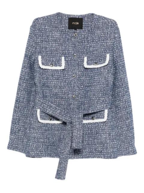 button-front tweed jacket by MAJE
