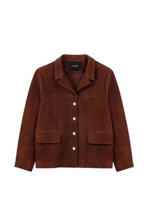buttoned leather jacket by MAJE