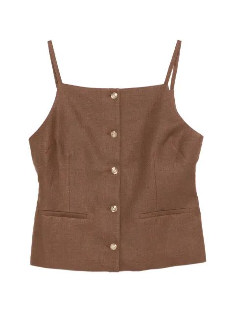 buttoned linen top by MAJE