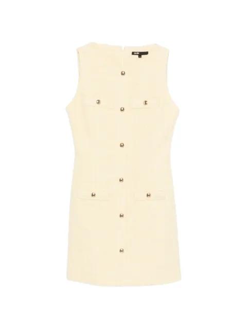 buttoned pocket tweed mini dress by MAJE